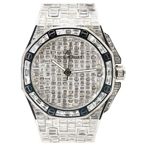 audemars piguet full diamond|audemars piguet baguette diamonds price.